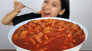 MUKBANG CEKER TANPA TULANG + KUAH SAMYANG SUPER PEDAS