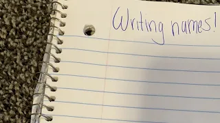 WRITING NAMES