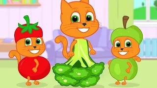 🔴 Familia de gatos - Vestidos de Verduras Animación de Video