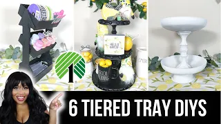 6 * EASY* DIY TIERED TRAYS | Dollar Tree DIY Home Decor | Budget Friendly DIY's