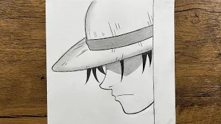 Easy anime drawing |  how to draw Monkey D. Luffy step-by-step