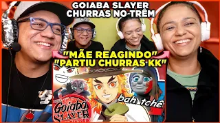 MINHA MÃE REAGE A KIMETSU NO YAIBA E O CHURRAS NO TRÊM - TsukiUraya
