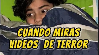 CUANDO MIRAS VIDEOS DE TERROR 👻👻 || FAMILIA VECAOS