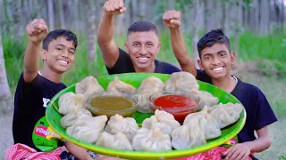 Veg Steam Momos Recipe | ASMR Cooking In Village | Funny Boys Cooking Vlog | Easy Way To Fold Momo.