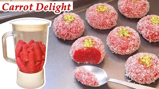 Carrot Delight Recipe - Soft & Chewy Carrot Sweet | Gajar Barfi - Carrot Barfi | Carrot Sweets