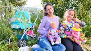 Baby Born oyuncak bebekler dışarı çıkıyor! Çocuklar için anne bebek bakma oyunları