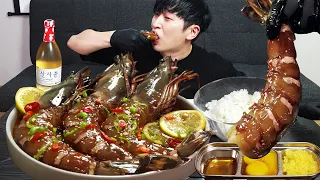 킹받는 킹타이거새우장 먹방🦐 (Ft. 킹새우초밥) 혼술 리얼먹방 Soy Sauce Giant Shrimp MUKBANG ASMR REALSOUND EATINGSHOW