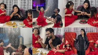 We celebrated two sisters' birthdays on the same day.One's birthday is real and the other's is fake.