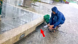 Why So Much Trash Hidden In Here!!! Unclog Massive Culvert Hidden Trash In