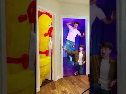 TRAPPED!!! EVIL CHICKEN😨 with Merrick and @topperguild #Shorts
