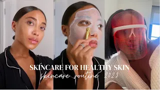 My Updated Skincare Routine 2023! Treatments For Hydrated Skin Morning and Night