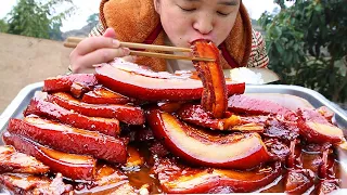 5斤五花肉，苗大姐做“把子肉”，肥而不腻，入口即化，吃的满嘴流油！【苗阿朵美食】