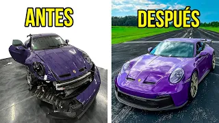 MONTAJE COMPLETO - RECONSTRUCCIÓN DE UN PORSCHE 911 GT3 DAÑADO EN UN ACCIDENTE