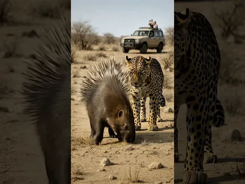 Leopard vs Porcupine: Attack or Back Off?
