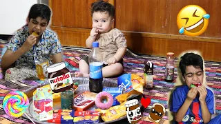 #فلم خباثه اخوي الصغير😂خلص الاكل كله!! لايفوتكم