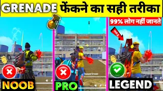 top 3 grenede tips and tricks | correct way to throw a grenade | time grenede trick | free fire