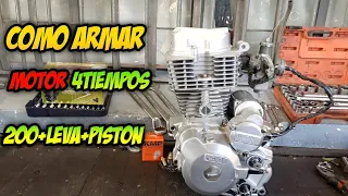 COMO ARMAR MOTOR 4 TIEMPOS 200cc mejorado👿 al detalle + leva cruzada + pistón