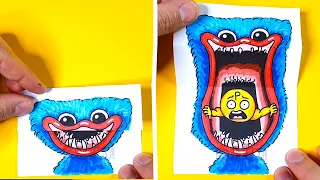 Cool DO's & DONT's Clay & Paper Craft Huggy Wuggy & Bendy For Fans #CoolArt