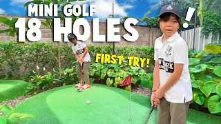 QAHTAN TRY MINI GOLF 18 HOLES, SO FUN!