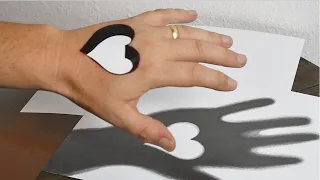 Trick Art on Hand | 3D Heart Hole / Casting Shadow Optical Illusion
