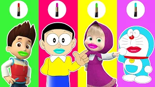 Wrong Lipstick Doraemon | Funny Make Up Face ドラえもんの色付け, Nobita, Paw Patrol, Masha