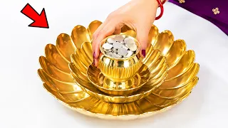 100 Silver Coin Akshaya Tritiya Decoration | Thali Decoration ❤️ @artkalashorts