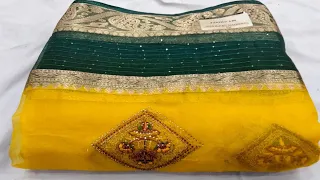 🎠💃🎠शादी वाले घर के आँगन को महका देगी यह साड़ी🎊🎉#newtrendingsaree #newsareecollection #organza#शादि