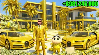 Franklin Or Shinchan Touch Anything Become Gold in GTA 5 !