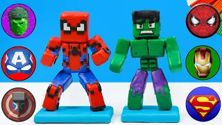 Making Minecraft Spider-Man & Hulk with Polymer Clay 🧟 Polymer Clay Tutorial 🧟 Sky Clay