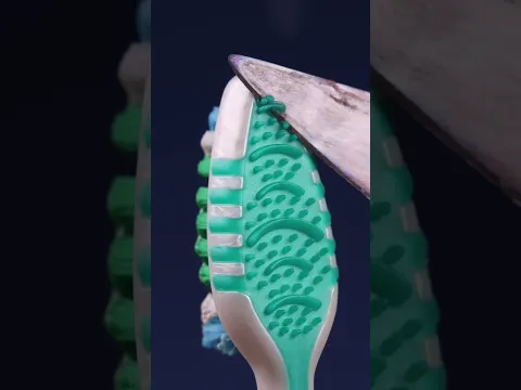 Back of the Toothbrush vs Hot Knife (close up / macro) #slowmotion #closeup #macro  #asmr