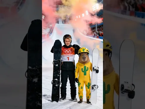 Cappy en la competencia de Snowboard