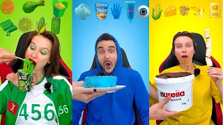 #Reklam  FOOD MUKBANG🔥 Green🐢 • Pink💖 • Blue❄️ #asmr #food #mukbang