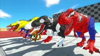 Hunting Found Jurassic World Ev T-rex Vs Ankylosaurus Marvel Speed Race Championship