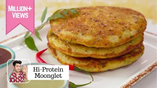Hi-Protein Desi Indian Pancake | Moonglet Recipe | मूंग दाल का नाश्ता | Amchur Chutney | Kunal Kapur