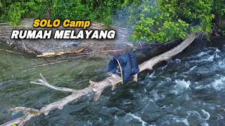 🔥Camping 24 jam di atas sungai deras dan Membangun rumah melayang diatas Kayu