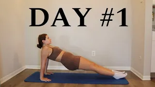 Day #1 Pilates Beginner 30 Day Workout Challenge at Home No Equipment