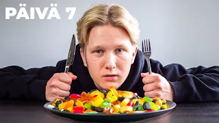 Voinko elää viikon PELKÄLLÄ karkilla?