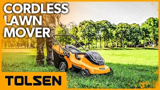 TOLSEN 40V Li-ion Cordless 15" Brushless Lawn Mover with 6 Adjustable Cutting Height