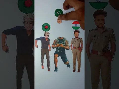 Bangladesh 🇧🇩 India 🇮🇳 Pakistan 🇵🇰 || 🇮🇳 Independence Day Drawing #shorts #art #ashortaday
