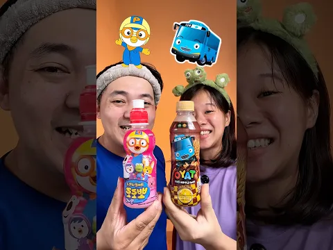 MINUM SUSU COKLAT TAYO DAN PORORO ‼️😍 #asmr #mukbang #minuman #videolucu #drink #shorts #cartoon