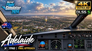 🔥 Next-Level Realism: Adelaide, Australia Landing 🇦🇺✈️ | MSFS 2024