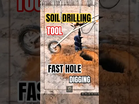 Soil Drilling Tool with Wheel for Fast Hole Digging
