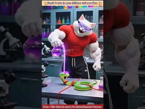 😥🥵बिल्ली में सांप पर क्या डाल दिया😱🐍#cats #catlife #cartoon #shorts #ytshorts #kitten #cutecat