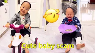 The baby plays a prank on his sister, and the ending is surprising!#cutebaby#funny#vlog#parenting
