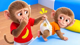 ¡Es Hora de Cambiar el Pañal, Bebé Mono! | Canción del Pañal | Canciones Para Niños