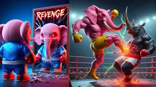 REVENGE FOR DAD : Elephant 🆚  RHINO