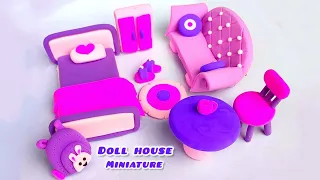 Doll house miniature clay art | how to make doll House with clay
