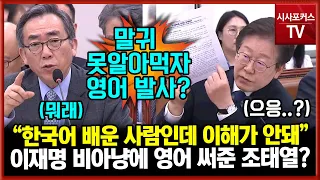 보도자료 번쩍 든 이재명 손 무안하게 만든 조태열 외교부 장관 "앞부분 빼고 뒷부분만 쏙 말하니깐 이상한겁니다"