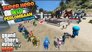 SEMUA SUPERHERO IKUT PERLOMBAAN 17 AGUSTUS - GTA 5 MOD TRANSFORMER
