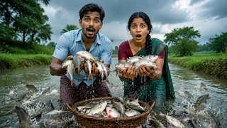 नहर में इतनी सारी मछलियाँ मिली कि हम दोनों हैरान रह गए 😱 | Indian Village Fishing Life